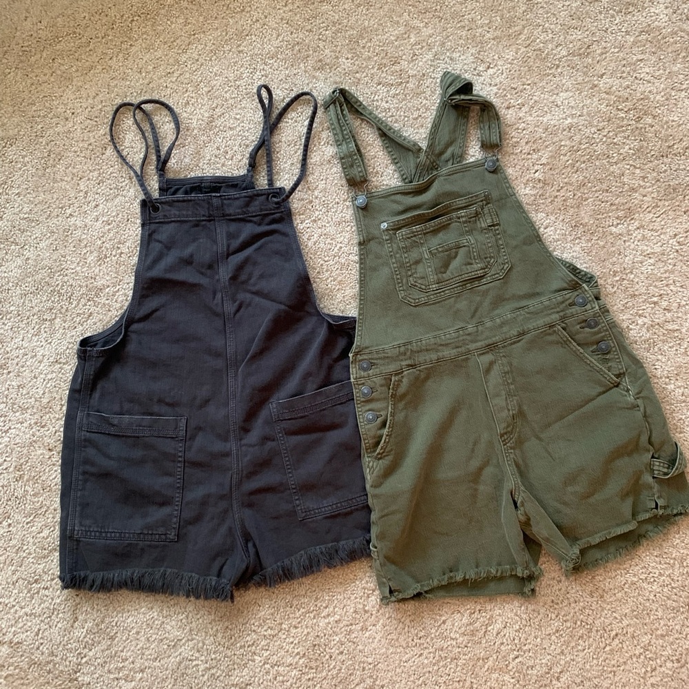 Two Pairs Aerie / American Eagle Short Overalls